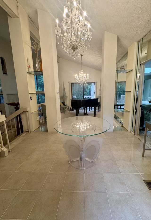 28902 Creek Bend Dr, Farmington Hills, MI 48331 - lobby featuring a textured ceiling and lofted ceiling
