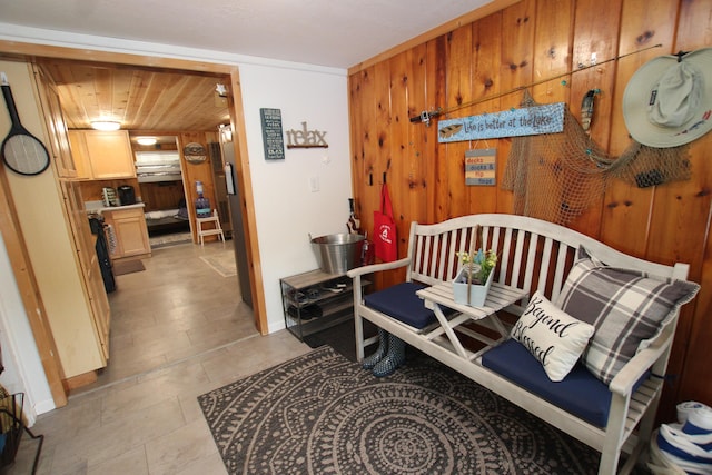 8905 E Acorn St, Holton, MI 49425 - bedroom featuring wooden walls