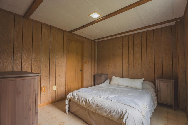 1684 W W County Line Rd, Sand Lake, MI 49343 - bedroom with light flooring and wooden walls