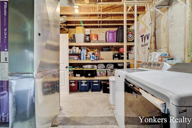 4005 Bullseye Ln, Dorr, MI 49323 - unfinished basement featuring washer and dryer and heating unit