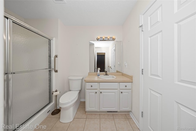 480 Hosta, Howell, MI 48843 - full bath with tile patterned floors, vanity, a shower stall, and a textured ceiling