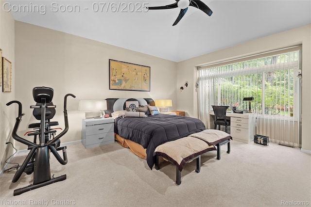 7319 Autumn Hill Dr, West Bloomfield, MI 48323 - carpeted bedroom with vaulted ceiling and a ceiling fan