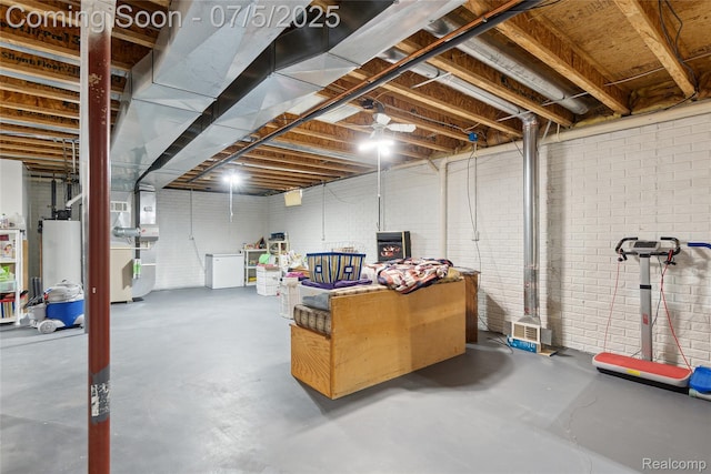 2187 Anoka St, Flint, MI 48532 - unfinished basement with water heater and heating unit