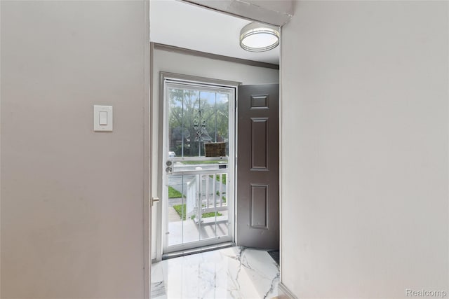 9585 Asbury Park, Detroit, MI 48227 - foyer entrance with marble look tiles
