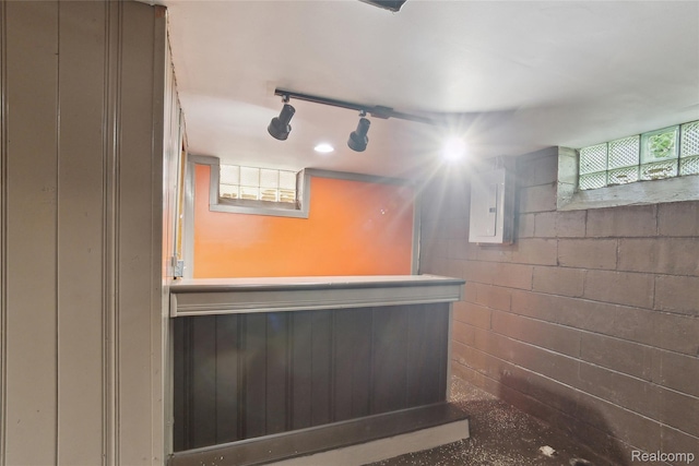 9585 Asbury Park, Detroit, MI 48227 - interior space with electric panel and concrete block wall