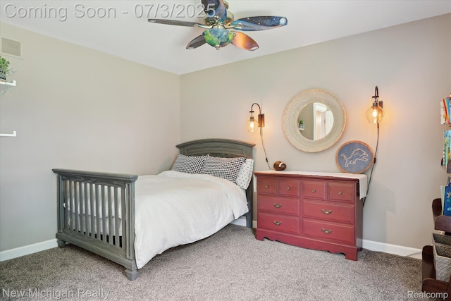 7155 Campbell Mills Ct, Brighton, MI 48116 - bedroom featuring light carpet and ceiling fan
