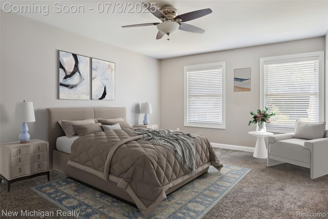 7155 Campbell Mills Ct, Brighton, MI 48116 - bedroom featuring carpet and a ceiling fan