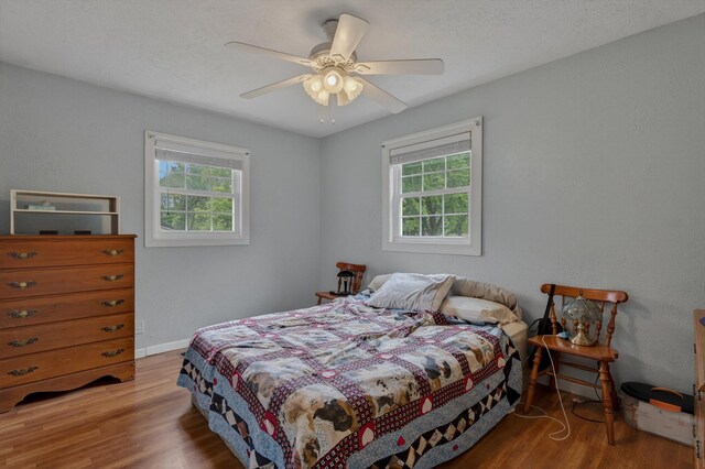 70661 Dennis Dr, Niles, MI 49120 - bedroom featuring multiple windows, wood finished floors, and a ceiling fan
