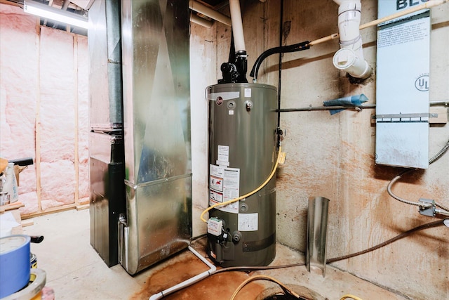 2098 Fisher Ct, Howell, MI 48855 - utility room with gas water heater and heating unit