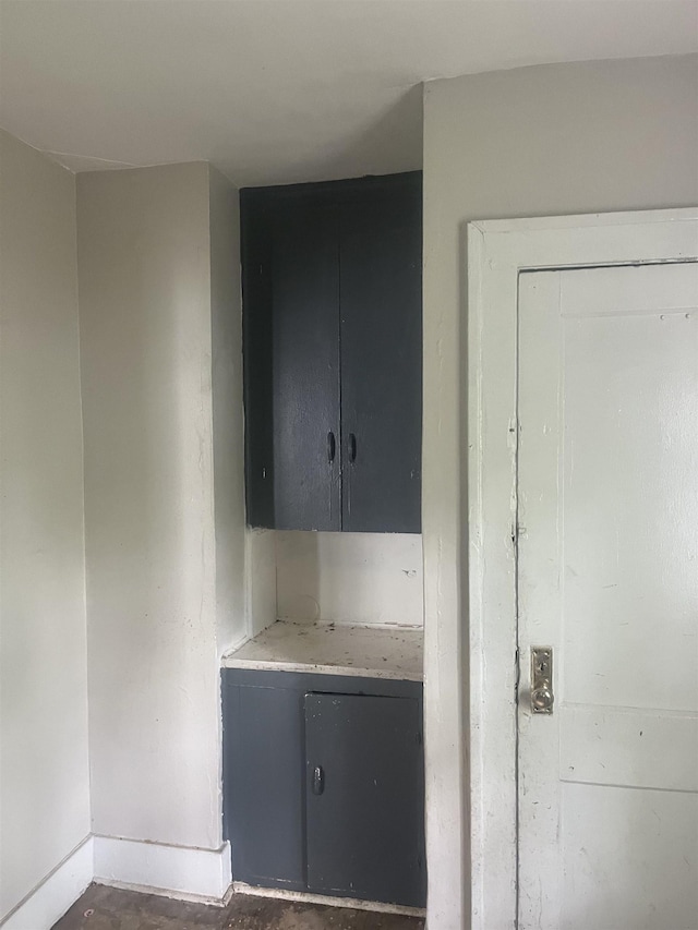 521 E Marengo Ave, Flint, MI 48505 - kitchen with gray cabinetry and light countertops