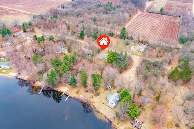 08311 W Shore Dr, Grand Junction, MI 49056 - aerial view of property's location with a large body of water, rural landscape, and extensive farmland