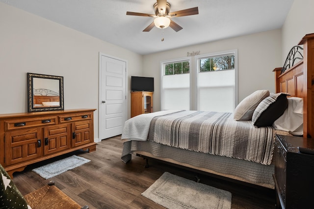 08311 W Shore Dr, Grand Junction, MI 49056 - bedroom with dark wood finished floors and ceiling fan