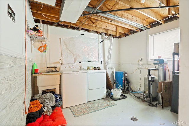 12821 Cimarron Dr, Birch Run, MI 48415 - basement featuring separate washer and dryer, a water pressure tank, and a water softener