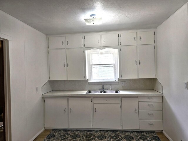 109 W Woodrow St, Fremont, MI 49412 - kitchen with light countertops, white cabinets, and light wood-type flooring