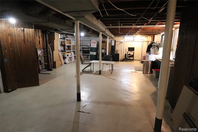 3685 W Outer Dr, Detroit, MI 48221 - unfinished basement with tile patterned floors