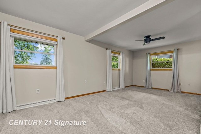 9 Wiltse Ct, Saginaw, MI 48603 - unfurnished room featuring a baseboard heating unit, carpet, and a ceiling fan