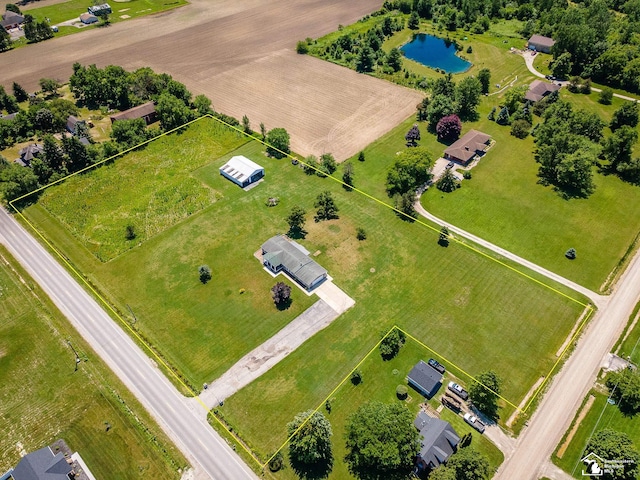 8955 Grafton Rd, Newport, MI 48166 - aerial view of property's location featuring property parcel outlined and a nearby body of water