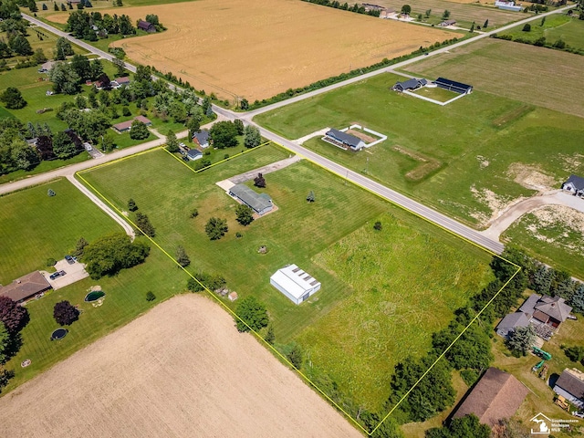 8955 Grafton Rd, Newport, MI 48166 - overview of rural landscape with property boundaries highlighted