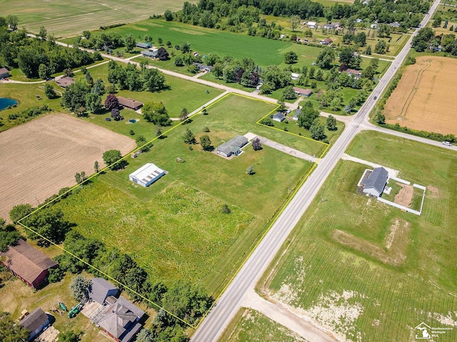 8955 Grafton Rd, Newport, MI 48166 - overview of rural landscape with property boundaries highlighted