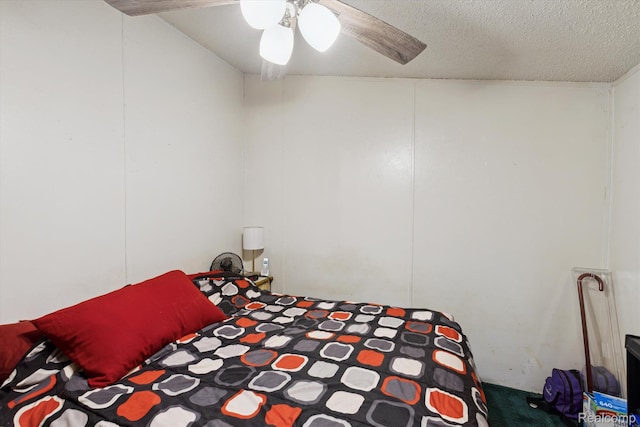 4591 Swaffer Rd, Millington, MI 48746 - bedroom featuring ceiling fan, a textured ceiling, and carpet flooring