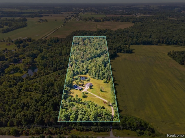 4591 Swaffer Rd, Millington, MI 48746 - aerial view of sparsely populated area with property parcel outlined