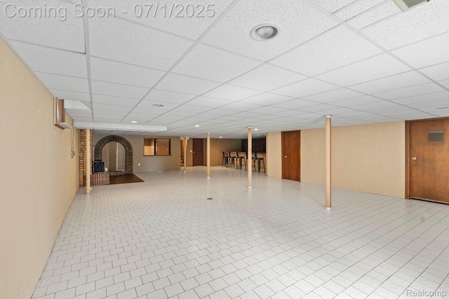 945 E Gunn Rd, Rochester, MI 48306 - basement featuring a paneled ceiling