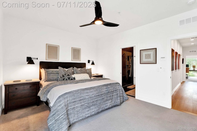 258 Edmund Pl, Detroit, MI 48201 - bedroom with carpet and ceiling fan