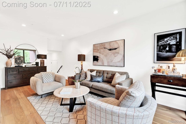 258 Edmund Pl, Detroit, MI 48201 - living room featuring light wood finished floors and recessed lighting