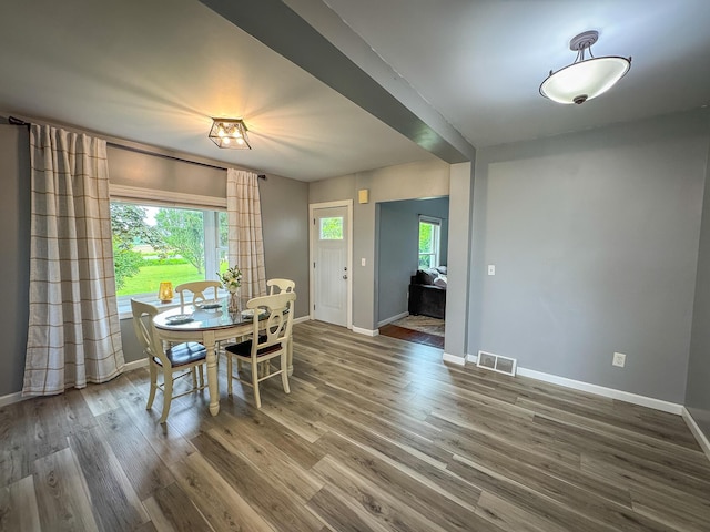 2620 N 184th Ave, Walkerville, MI 49459 - dining area featuring wood finished floors and baseboards