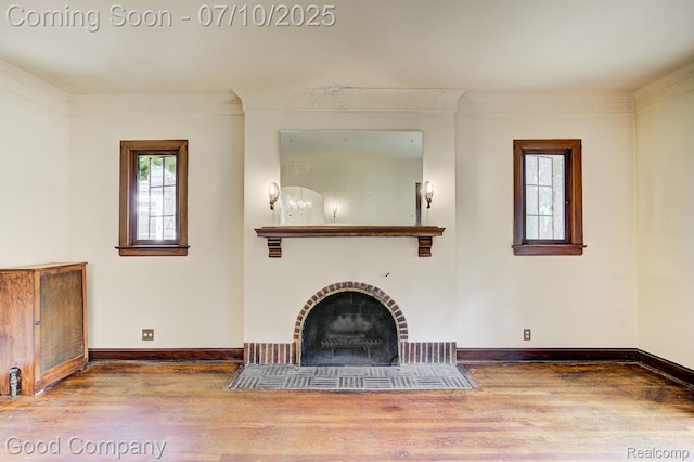 66 Oakdale Blvd, Pleasant Ridge, MI 48069 - unfurnished living room featuring wood finished floors and a fireplace with flush hearth