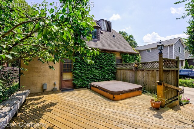 66 Oakdale Blvd, Pleasant Ridge, MI 48069 - deck featuring a covered hot tub