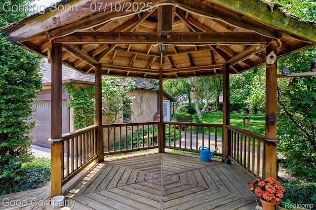 66 Oakdale Blvd, Pleasant Ridge, MI 48069 - wooden terrace featuring a gazebo and an outbuilding