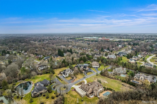 18198 Shelley Pond, Northville, MI 48168 - aerial view of property and surrounding area with nearby suburban area