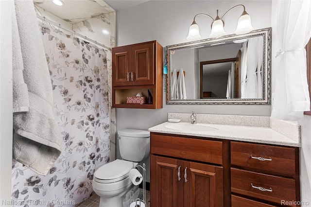 1306 Bishops Ter, Wixom, MI 48393 - full bathroom with vanity, tile patterned floors, and a shower with curtain