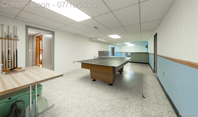 2150 Dunwoodie St, Ortonville, MI 48462 - game room with a paneled ceiling and light flooring