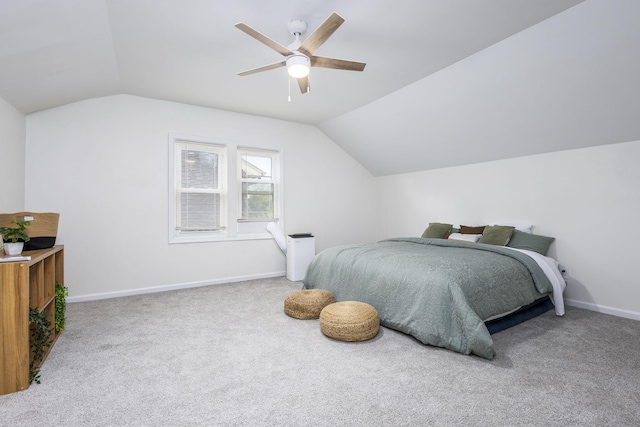 5544 Balfour Rd, Detroit, MI 48224 - bedroom featuring vaulted ceiling, carpet floors, and a ceiling fan