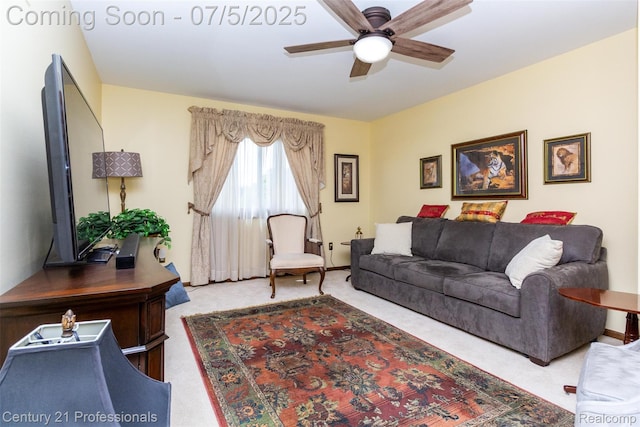6626 Lake Pointe, Shelby Twp, MI 48317 - carpeted living room with a ceiling fan