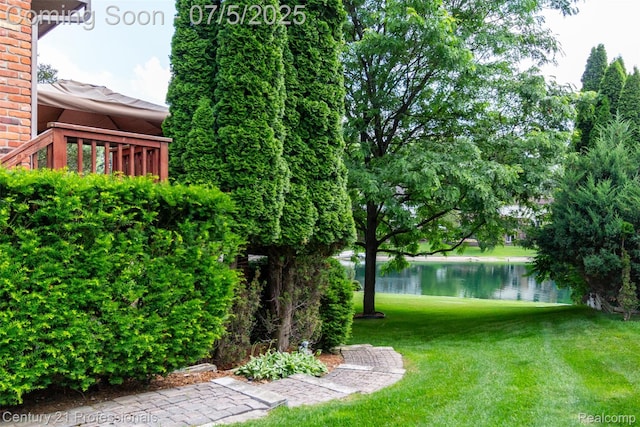 6626 Lake Pointe, Shelby Twp, MI 48317 - view of green lawn with a water view