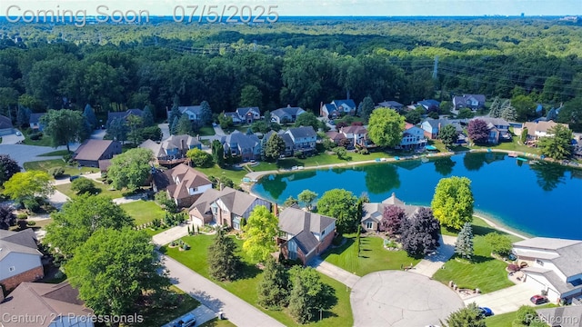 6626 Lake Pointe, Shelby Twp, MI 48317 - aerial view of residential area with a heavily wooded area and a large body of water