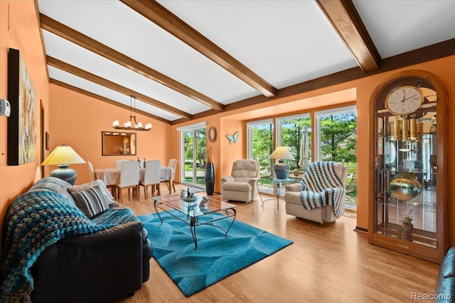 20213 Whitby Dr, Livonia, MI 48152 - living area with a chandelier and wood finished floors
