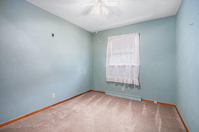981 Vinewood Dr, Saint Joseph, MI 49085 - carpeted empty room featuring a baseboard radiator and a ceiling fan