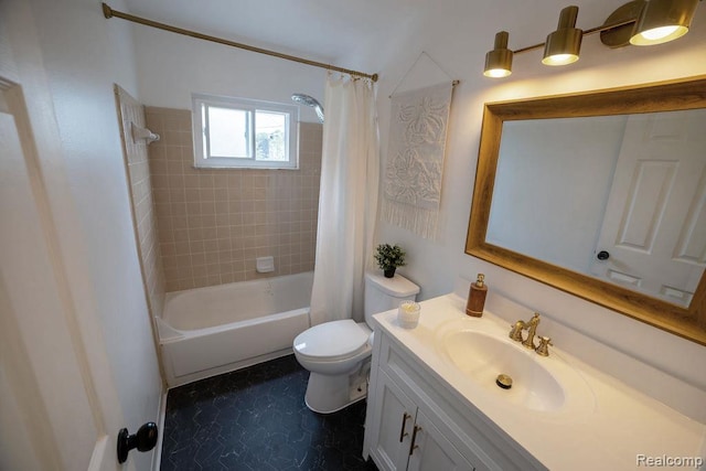 8220 Rivard Ave, Warren, MI 48089 - bathroom with vanity, shower / bath combo with shower curtain, and tile patterned floors