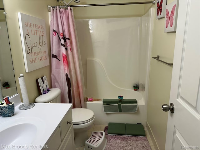 38351 Churchill, Farmington Hills, MI 48331 - bathroom featuring vanity, shower / bathtub combination with curtain, and tile patterned flooring