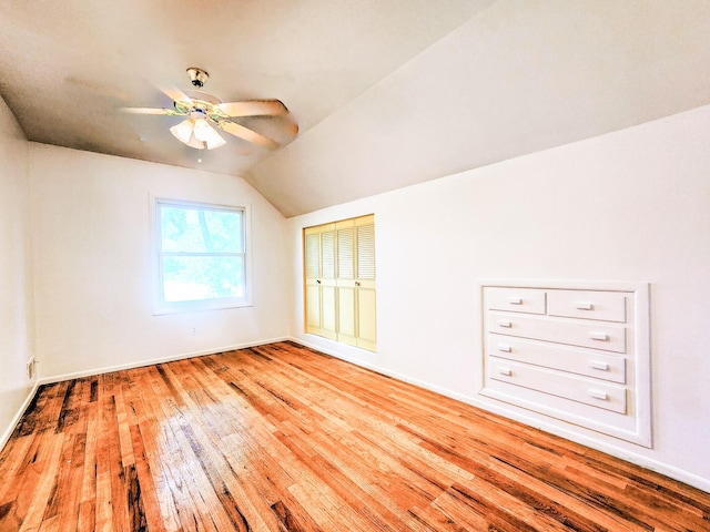 671 Lonesome Pine Trl, Saint Joseph, MI 49085 - bonus room featuring hardwood / wood-style flooring, ceiling fan, and lofted ceiling