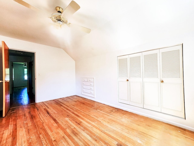 671 Lonesome Pine Trl, Saint Joseph, MI 49085 - bonus room featuring a ceiling fan, light wood-style flooring, and lofted ceiling