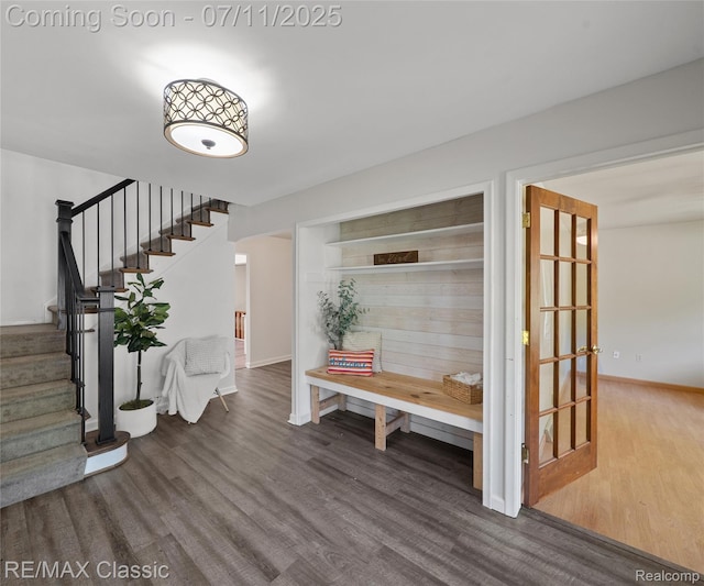 25067 Skye Dr, Farmington Hills, MI 48336 - mudroom featuring wood finished floors and baseboards