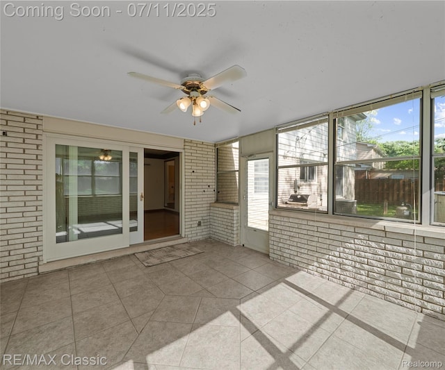 25067 Skye Dr, Farmington Hills, MI 48336 - unfurnished sunroom with ceiling fan