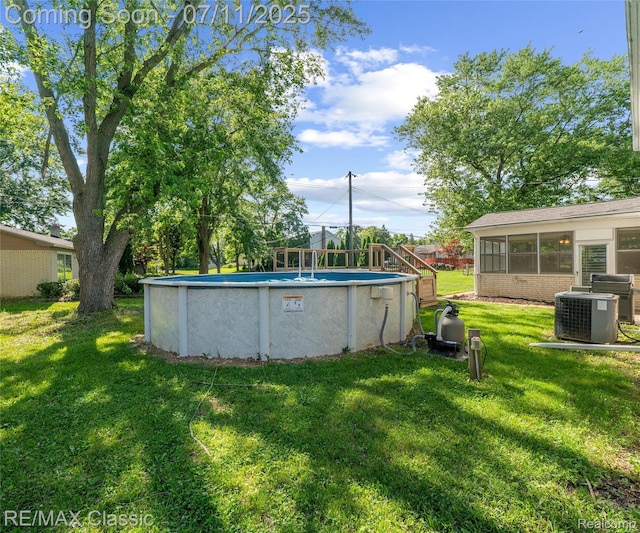 25067 Skye Dr, Farmington Hills, MI 48336 - view of grassy yard featuring an outdoor pool