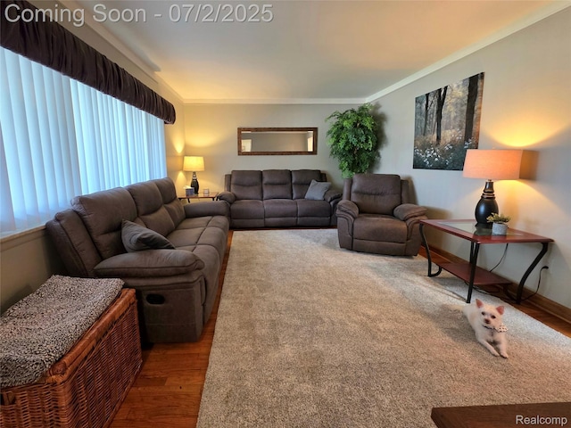12137 Carol Ave, Warren, MI 48093 - living room with wood finished floors and ornamental molding