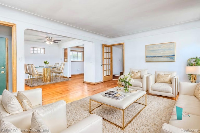 17237 Philomene Blvd, Allen Park, MI 48101 - living area with wood finished floors and ceiling fan
